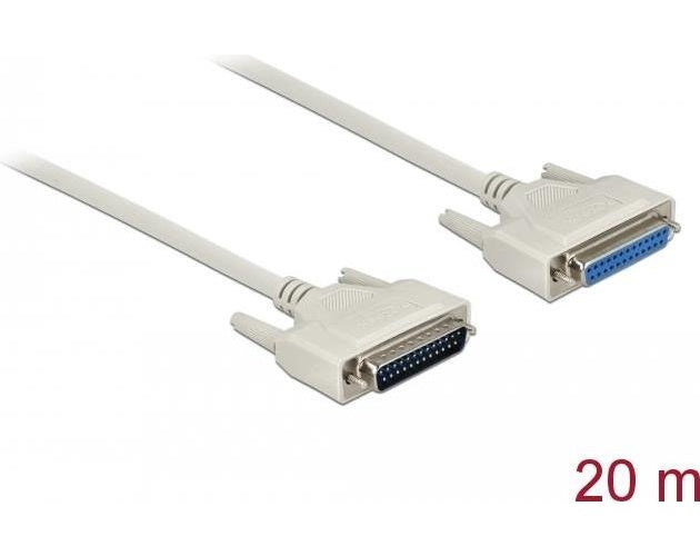 Delock - Kabel seriell - DB-25 (M) bis DB-25 (W) - 20,0m - Daumenschrauben - beige (83682) afbeelding 1