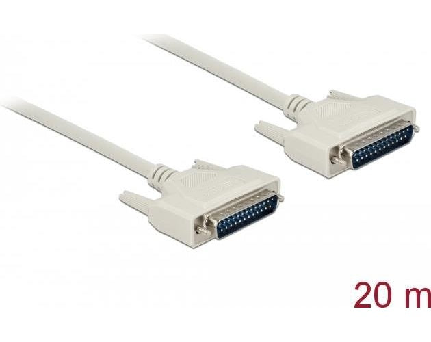 Delock - Kabel seriell - DB-25 (M) bis DB-25 (M) - 20,0m - Daumenschrauben - beige (84539) afbeelding 1