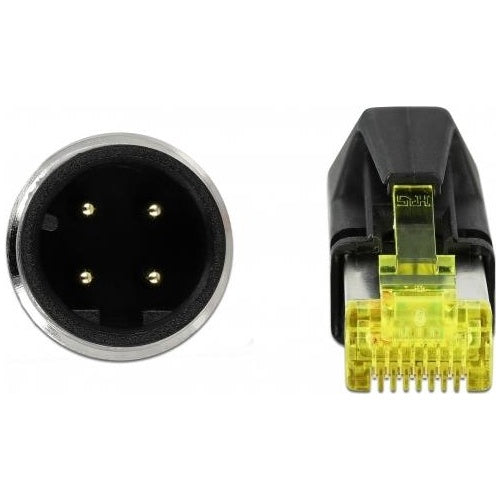 DeLOCK - Netzwerkkabel - M12 (4-polig) (M) bis RJ-45 (M) - 2,0m - SF/UTP - halogenfrei - Wasserblau (85442) afbeelding 1