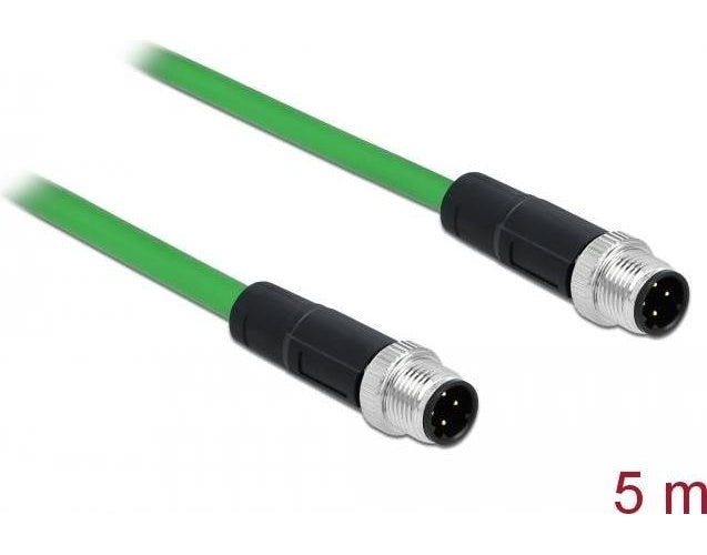 DeLOCK - Netzwerkkabel - M12 (4-polig) (M) bis M12 (4-polig) (M) - 5,0m - SF/FTP - halogenfrei - grün (85920) afbeelding 1