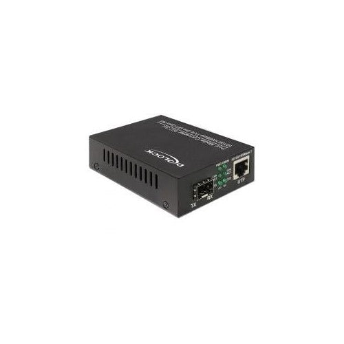DeLOCK 86180 - 1000 Mbit/s - IEEE 802.3,IEEE 802.3ab,IEEE 802.3af,IEEE 802.3at,IEEE 802.3u,IEEE 802.3z - SFP - Verkabelt - Status - Schwarz (86180) afbeelding 1