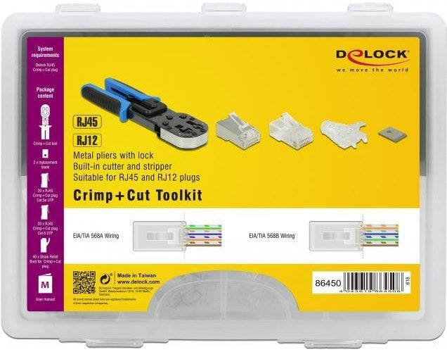 Delock RJ45 Crimp+Cut Toolkit - Crimpwerkzeug - Blau/Schwarz afbeelding 1
