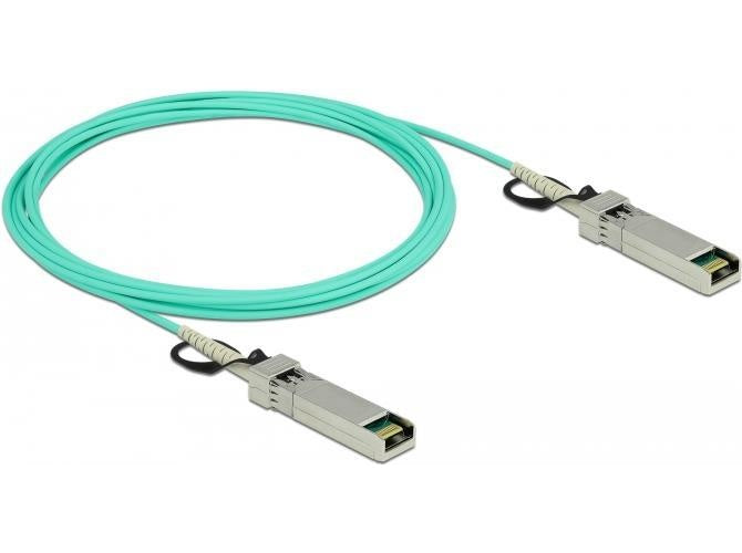DeLOCK - Netzwerkkabel - SFP+ (M) bis SFP+ (M) - 5,0m - 3 mm - Glasfaser - SFF-8431/SFF-8432 - Active Optical Cable (AOC) - Aquamarin (86641) afbeelding 1