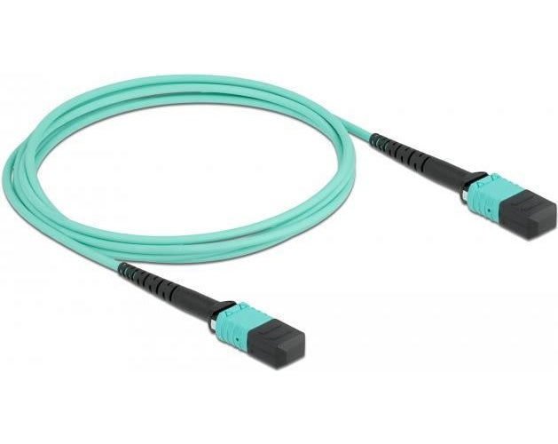 Delock - Stammkabel - MPO-Multi-Modus (W) bis MPO-Multi-Modus (W) - 2,0m - 3 mm - Glasfaser - 50/125 Mikrometer - OM4 - halogenfrei - Aquamarin (86956) afbeelding 1