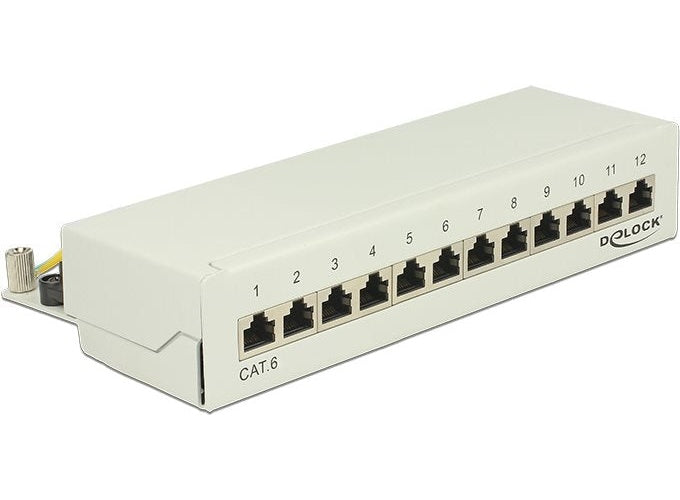 Delock Desktop Patchpanel 12 Port Cat.6 grau (87292) afbeelding 1