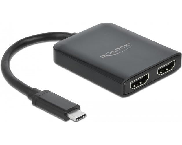 DeLOCK - Highspeed Videoschnittstellen-Converter - HDMI / USB - USB-C (M) bis HDMI (W) - 20cm - Schwarz - 4K Unterstützung, aktiv, Zweibildschirmbetrieb (87755) afbeelding 1