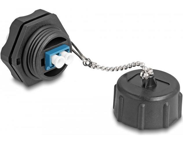 Delock - Netzwerkanschluss - LC Single-Modus (W) zu LC Single-Modus (W) - Glasfaser - Duplex - protective cap - Schwarz/Blau (87886) afbeelding 1