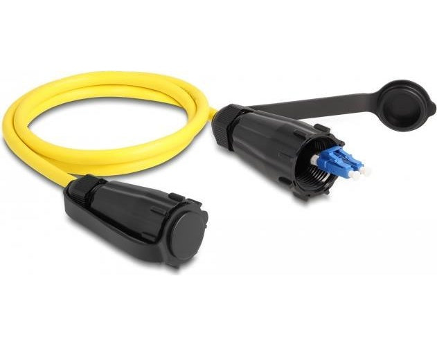 Delock - Netzwerkkabel - LC Multi-Mode (M) waterproof zu LC Multi-Mode (M) waterproof - 7,5 mm - Glasfaser - Duplex - 9/125 Mikrometer - protective cap - Gelb (87887) - 4043619878871 - image 1