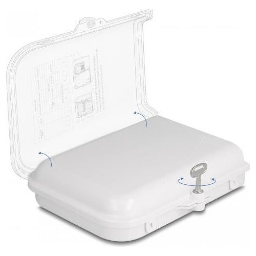 Delock - Glasfaser-Verteilerbox - IP65, waterproof, lockable - geeignet für Wandmontage - Innenbereich, Außenbereich - weiß - 8 Ports afbeelding 1