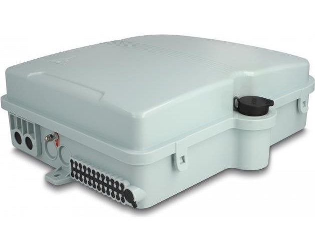 Delock - Glasfaser-Verteilerbox - IP65, wasserfest, abschließbar - geeignet für Wandmontage - Innenbereich, Außenbereich - grey - 24 Ports afbeelding 1