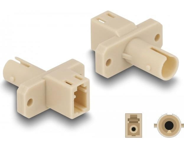 Delock - Netzwerkkoppler - LC (W) zu ST (W) - Glasfaser - Simplex - beige (87939) afbeelding 1