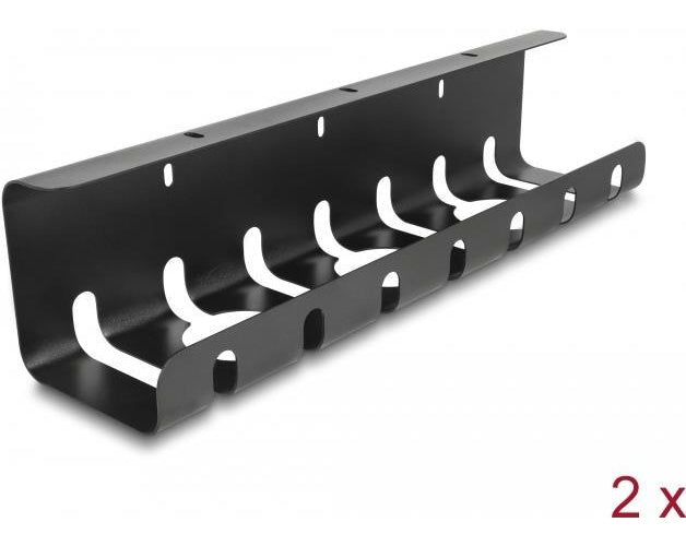 Delock Kabelhalterung für Untertischmontage schwarz 2er Set (88031) afbeelding 1