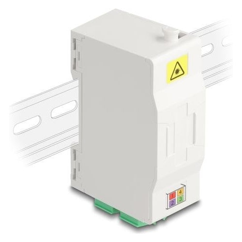Delock - Glasfaser-Anschlussdose - mit Spleißhalter, 4 x LC Duplex Coupler - DIN schienenmontierbar - weiß (88098) - 4043619880980 - image 1
