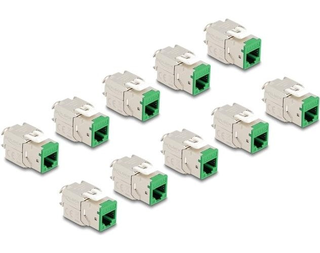 Delock - Keystone-Modul - RJ-45 (W) zu LSA (W) - STP - CAT 6a - grün (Packung mit 10) (88116) afbeelding 1
