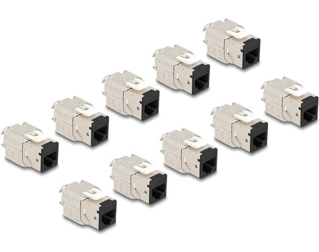 Delock - Keystone-Modul - RJ-45 (W) zu LSA (W) - STP - CAT 6a - Schwarz (Packung mit 10) (88118) afbeelding 1