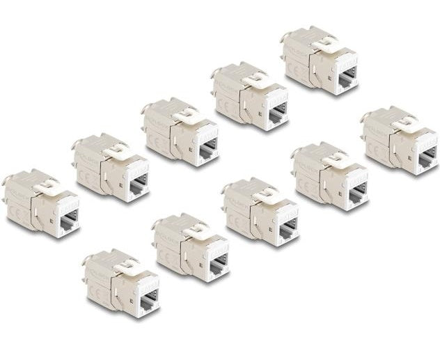 Delock - Keystone-Modul - RJ-45 (W) zu LSA (W) - STP - CAT 6a - weiß (Packung mit 10) (88119) afbeelding 1