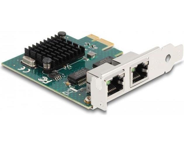 DeLOCK PCI Express x1 Karte zu 2 x RJ45 Gigabit LAN BCM - PCIe - RJ-45 - PCIe 2.0 - Grau - PC - Aktivität - Link (88205) afbeelding 1
