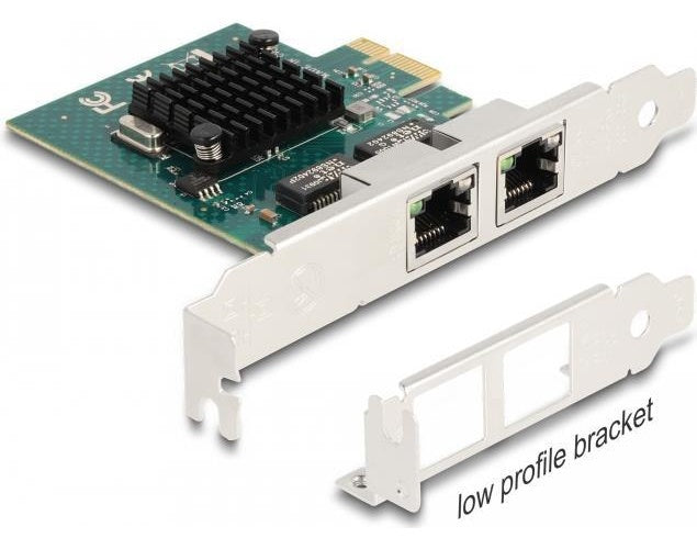 DeLOCK PCI Express x1 Karte zu 2 x RJ45 Gigabit LAN BCM - PCIe - RJ-45 - PCIe 2.0 - Grau - PC - Aktivität - Link (88206) afbeelding 1