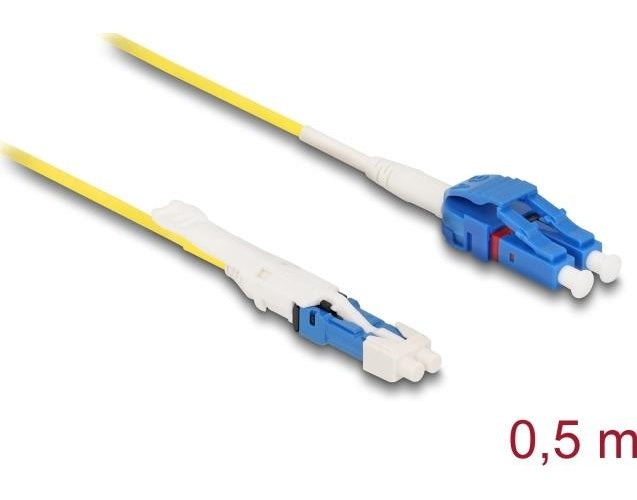 Delock - Netzwerkkabel - CS Single-Mode (M) zu LC Single-Modus (M) - 0,5m - 2 mm - Glasfaser - Duplex - 9/125 Mikrometer - G.657.A2/OS2 - halogenfrei, Uniboot - Gelb (88291) afbeelding 1