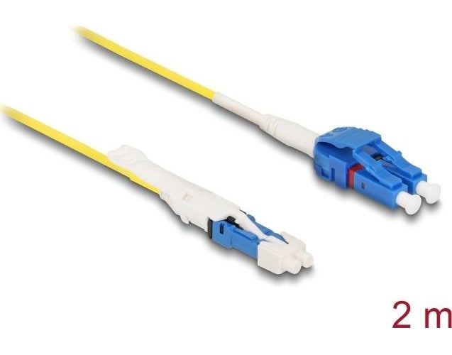 Delock - Netzwerkkabel - CS Single-Mode (M) zu LC Single-Modus (M) - 2,0m - 2 mm - Glasfaser - Duplex - 9/125 Mikrometer - G.657.A2/OS2 - halogenfrei, Uniboot - Gelb (88306) afbeelding 1