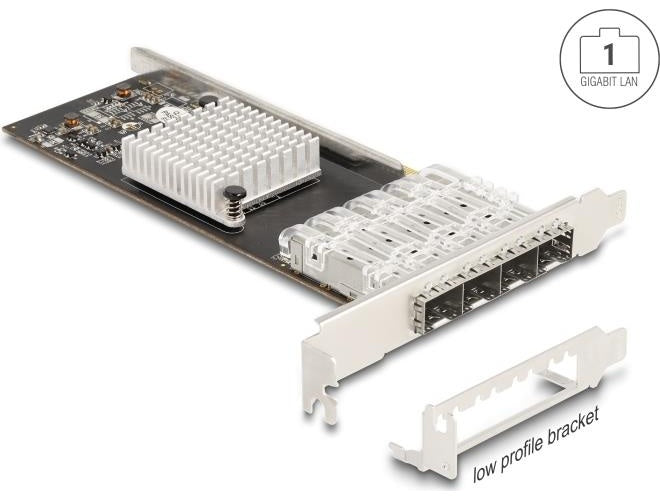 Delock PCI Express x4 Karte zu 4 x SFP Slot Gigabit LAN i350 (88342) afbeelding 1
