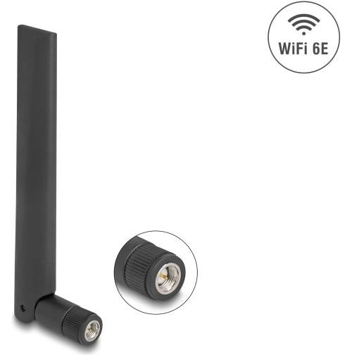 Delock - Antenne - SMA-Stecker, mit Kippgelenk, WiFi 6E, - Dipol - WLAN - 3 dBi - ungerichtet - Schwarz (88399) - 4043619883998 - image 1