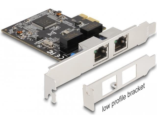 Delock PCI Express x1 Karte auf 2 x RJ45 Gigabit LAN RTL8111 (88615) afbeelding 1