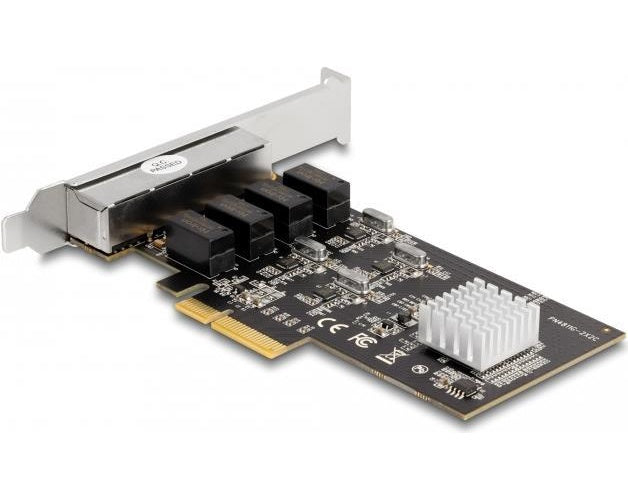DeLOCK PCI Express x4 Karte 4 x RJ45 Gigabit LAN RTL8111 - PCIe - RJ-45 - PCIe 2.0 - Silber - PC - Windows 10 - Windows 11 - Windows 8.1 (88618) afbeelding 1