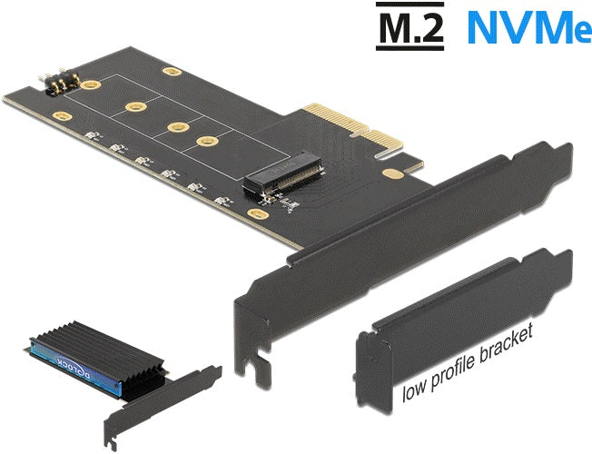 Delock - Speicher-Controller - M.2 - M.2 NVMe Card / PCIe 4,0 (NVMe) Low-Profile - PCIe 4,0 x4 (89013) afbeelding 1
