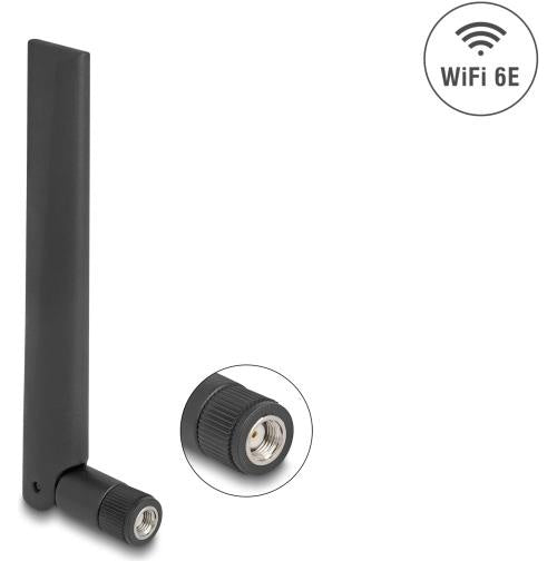 Delock - Antenne - RP-SMA-Stecker, mit Kippgelenk, Wi-Fi 6E, - 13,39 cm - Wi-Fi, WLAN - 3 dBi - ungerichtet - innen - Schwarz (89078) - 4043619890781 - image 1