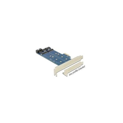 DeLOCK PCI Express Card > 2 x internal M.2 NGFF - Speicher-Controller - USB2.0 / M.2 Card / SATA 6Gb/s Low Profile - 6GBps - PCIe x1 (89374) afbeelding 1