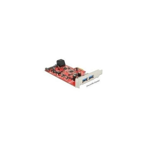 Delock PCI Express Karte > 2 x extern USB 3.0 + 2 x intern SATA 6 Gb/s - Low Profile Form Faktor (89389) afbeelding 1