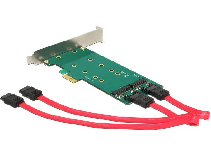 Delock PCI Express Card > 2 x internal M.2 - Speicher-Controller - M.2 Card / SATA 6Gb/s - Low-Profile - PCIe x1 (89473) afbeelding 1