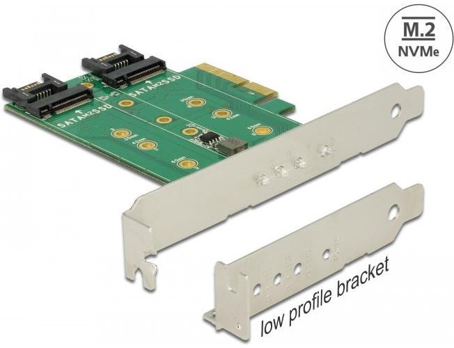 DeLOCK PCI Express Card > 3 x M.2 Slot - Speicher-Controller - M.2 (M.2) - M.2 Card / SATA 6Gb/s Low Profile - PCIe 3.0 x4 (89518) afbeelding 1