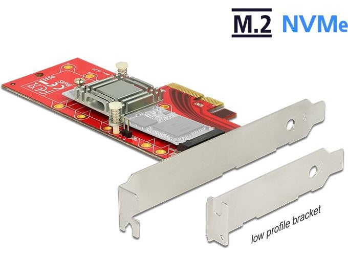 DeLOCK PCI Express x4 Card > 1 x internal NVMe M.2 Key M 110 mm with heat sink - Speicher-Controller - 1 Sender/Kanal - M.2 Card - PCIe 3.0 x4 (89577) afbeelding 1