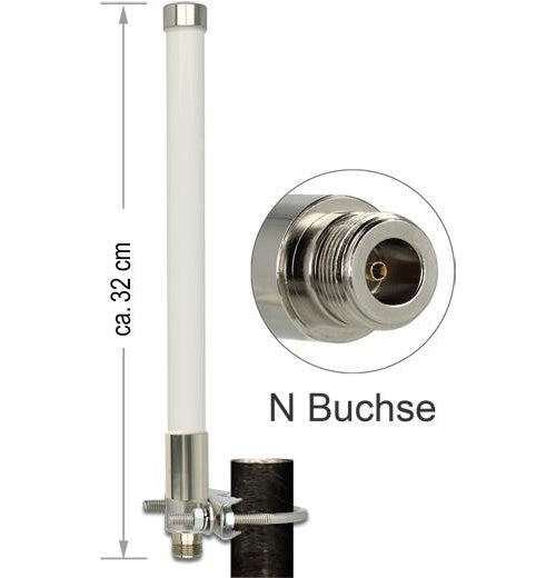 Delock LoRa 868 MHz Antenna - Antenne - 32cm - 3 dBi - ungerichtet - außen, Stangenbefestigung, innen - weiß (89583) afbeelding 1