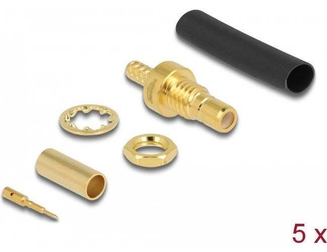 Delock - RF-Anschluss - SMB weiblich Bulkhead - Koax (Packung mit 5) (90041) - 4043619900411 - image 1