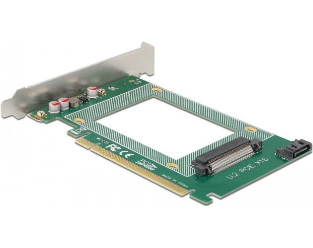 Delock - Speicher-Controller - 2.5" (6,4 cm) - U.2 NVMe / SATA 6Gb/s - 600MBps - PCIe 4,0 x16 (90051) afbeelding 1