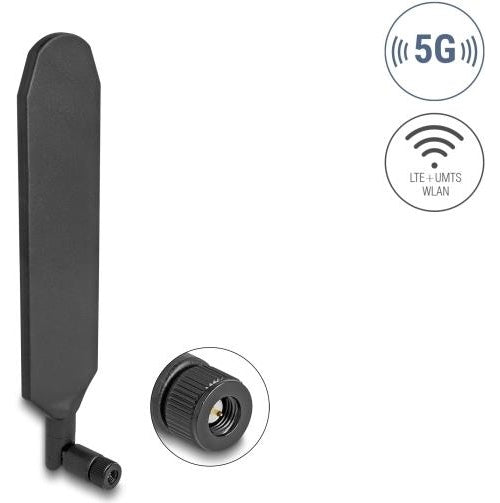 Delock - Antenne - 5G, LTE, SMA-Stecker, drehbar, mit Kippgelenk - Smart Home - 3 dBi - ungerichtet - Schwarz (90102) afbeelding 1