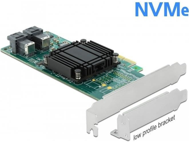 DeLOCK PCI Express x8 Card to 2 x internal SFF-8643 NVMe - Low Profile Form Factor - Speicher-Controller - U.2 NVMe Low-Profile - 32 Gbit/s - PCIe 3.0 x8 (90438) afbeelding 1