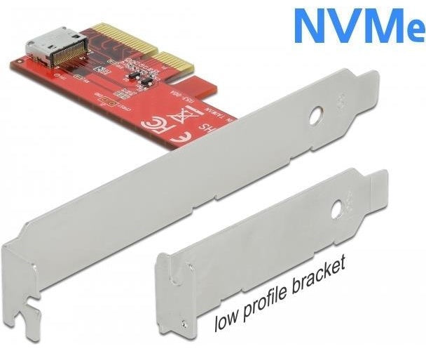 Delock PCI Express x4 Karte zu 1 x intern OCuLink SFF-8612 - Low Profile Formfaktor (90482) afbeelding 1