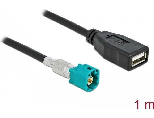 DeLOCK 90487 Koaxialkabel 1 m HSD Z USB 2.0 Type-A Schwarz (90487) afbeelding 1