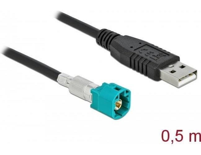 DeLOCK 90489 Koaxialkabel 0,5 m HSD Z USB 2.0 Type-A Schwarz (90489) afbeelding 1