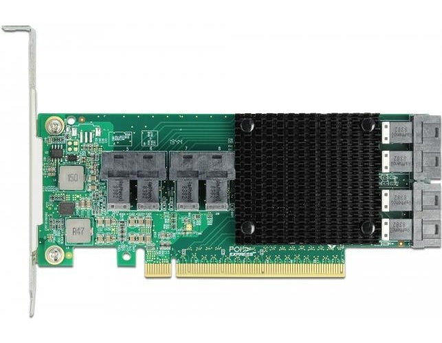 DeLOCK PCI Express x16 Card to 8 x internal SFF-8643 NVMe - Speicher-Controller - SAS Low-Profile - 32 Gbit/s - PCIe 3.0 x16 (90504) afbeelding 1