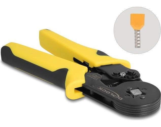 Delock - Crimpwerkzeug - for crimping wire end ferrules self-adjusting - square - Schwarz, Gelb (90558) afbeelding 1
