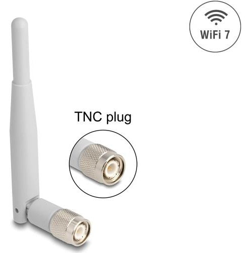 Delock WiFi 7 Antenne TNC Stecker 2 - 3 dBi 13.5 cm omnidirektional mit Kippgelenk (90736) afbeelding 1