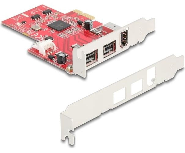 Delock PCI Express x1 Karte zu 2 x extern FireWire B+ 1 A - Low Profile (90738) afbeelding 1