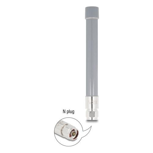 Delock V2X Antenne N Stecker 6 dBi 19 cm omnidirektional starr outdoor grau (90766) afbeelding 1