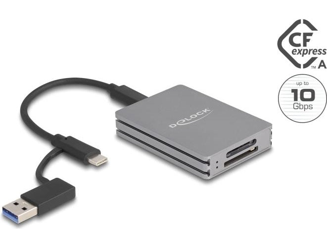 Delock - Kartenleser (CFexpress Type A, SD, SDHC, SDHC UHS-I, SDHC UHS-II, SDXC, SDXC UHS-I, SDXC UHS-II, SD 3,0 UHS-I, SD 4,0 UHS-II) - USB-C 3,2 Gen 2 (91013) afbeelding 1