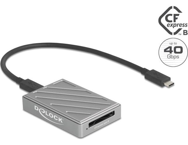 Delock 40 Gbps USB Type-C Card Reader für CFexpress Typ B Speicherkarten (91021) afbeelding 1